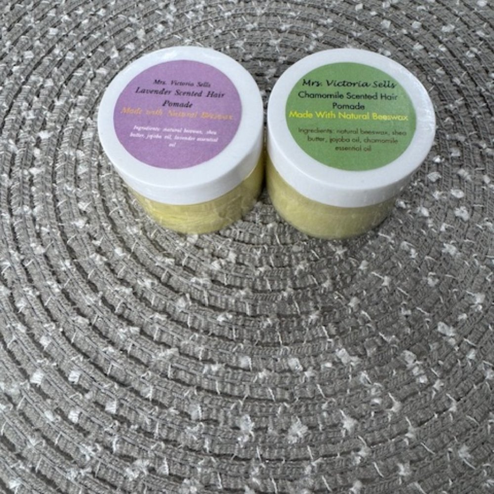 2 Pack of Hair Pomade Made with Natural Beeswax - 1 Chamomile and 1 Lavender